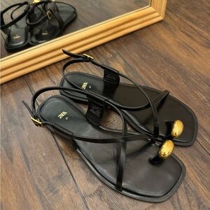 Zara sandals with gold detail
